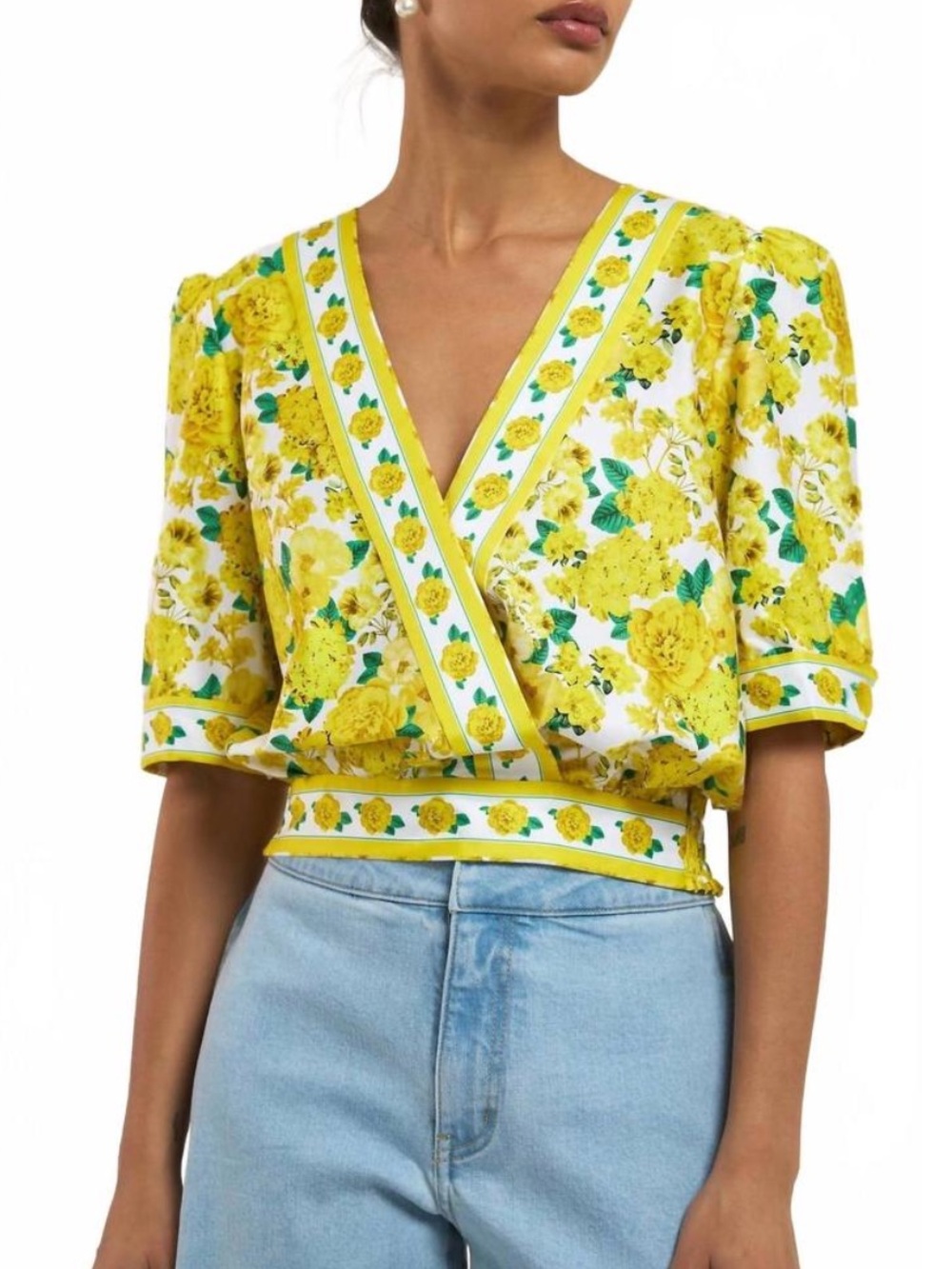 NWT Rema Generation Love Yellow Floral Top - XXS